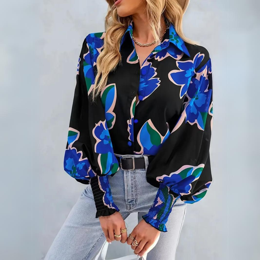 Blusa Florada Mujer Elegante