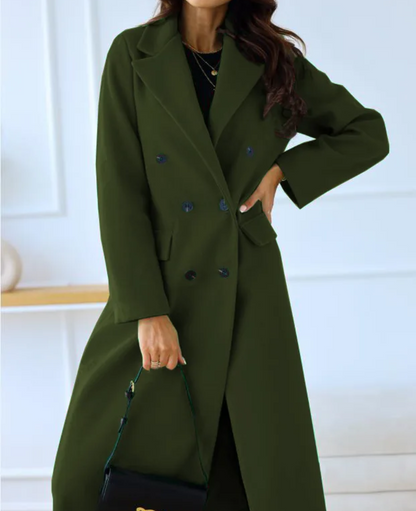 Abrigo Mujer Largo Elegante Corte Ajustado