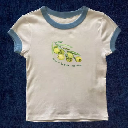 Top Camiseta Oliva Estilo Militar