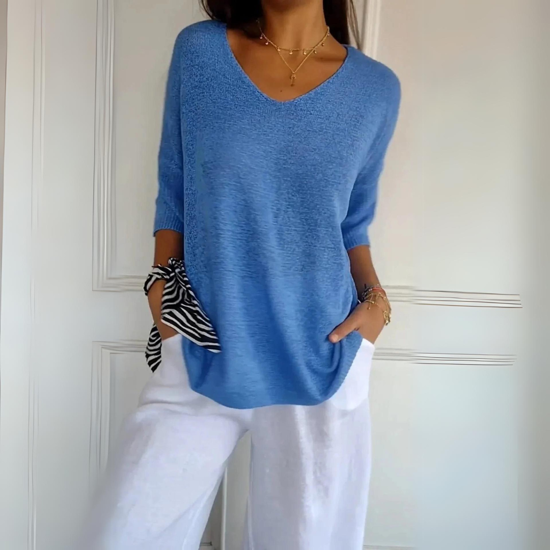 Jersey Mujer Cuello V Relajado