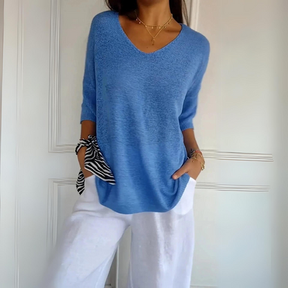 Jersey Mujer Cuello V Relajado