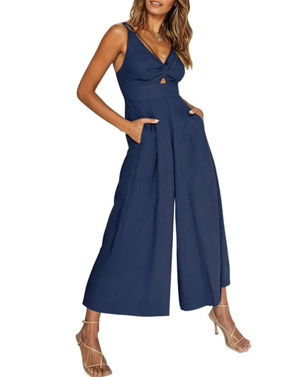 Mono sin mangas elegante escote V