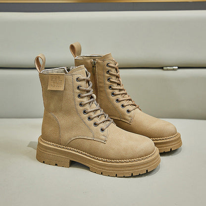 Botas Mujer Cordones Estilo Urbano