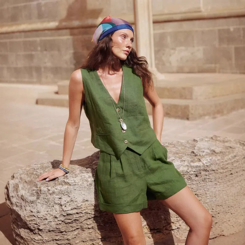 Conjunto Verde Algodón Natural
