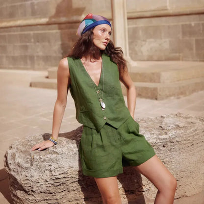 Conjunto Verde Algodón Natural