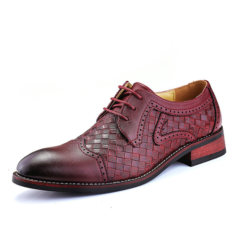 Zapatos Hombre Piel Entrelazada Estilo Clásico