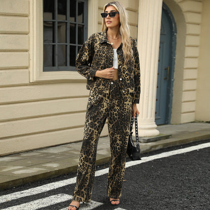 Pantalones vaqueros Leopardo Estilo Rockero - Vestiria
