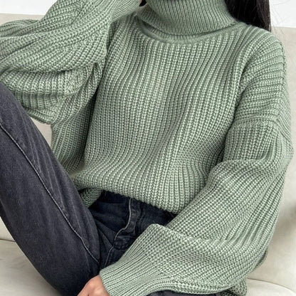 Jersey Punto Cuello Alto Mujer