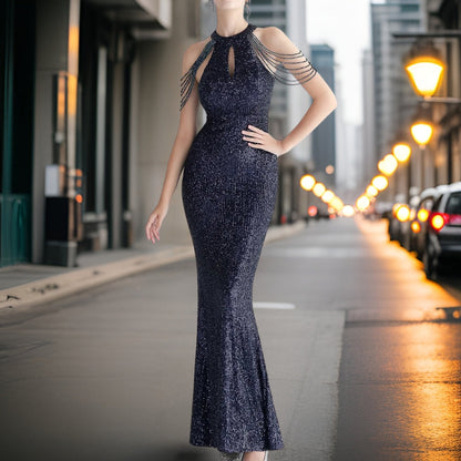 Vestido de Noche Brillante Lentejuelas Glamouroso