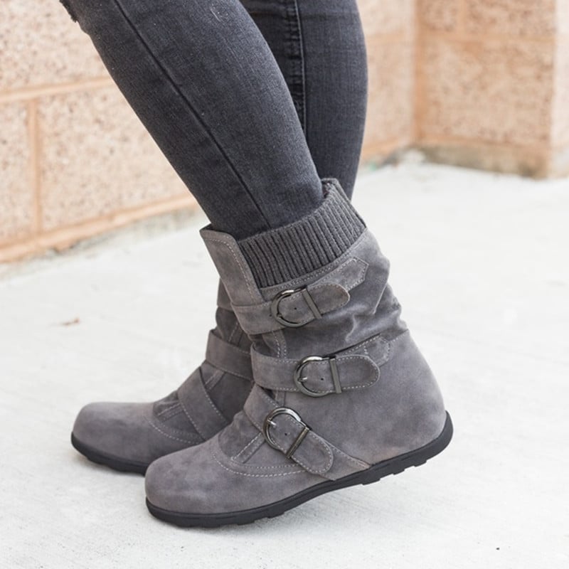 Botas Mujer Ante Elegantes Ajustables