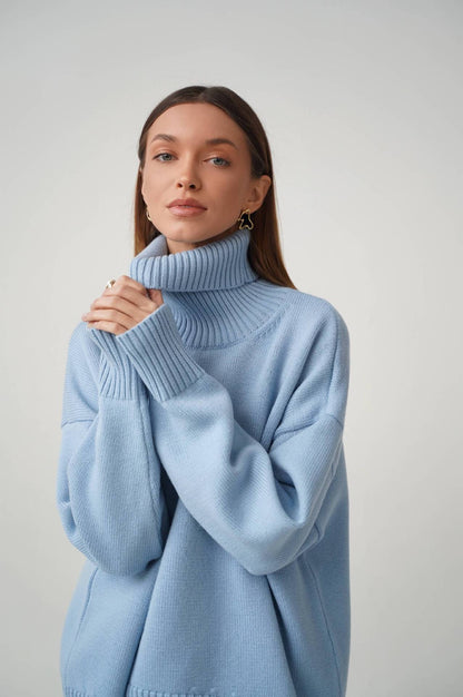 Blusa Punto Grande Cuello Alto Abultado