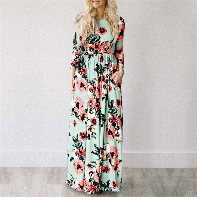 Vestido de Fiesta Estampado Mujer Verano