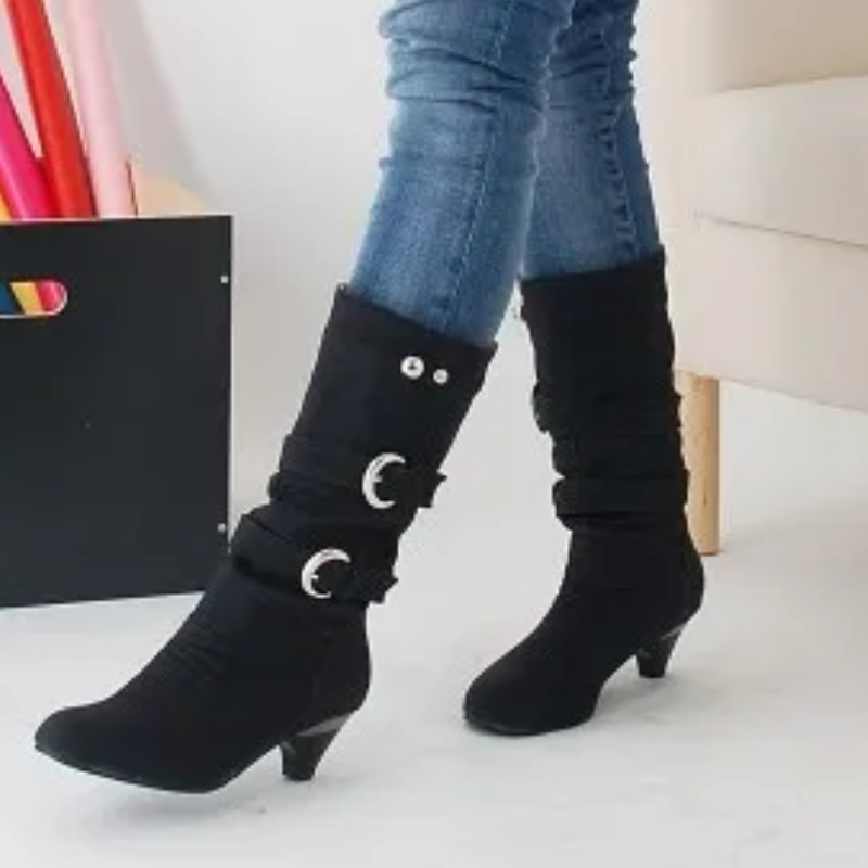 Botas Mujer Altas Puntera Redonda Clásicas