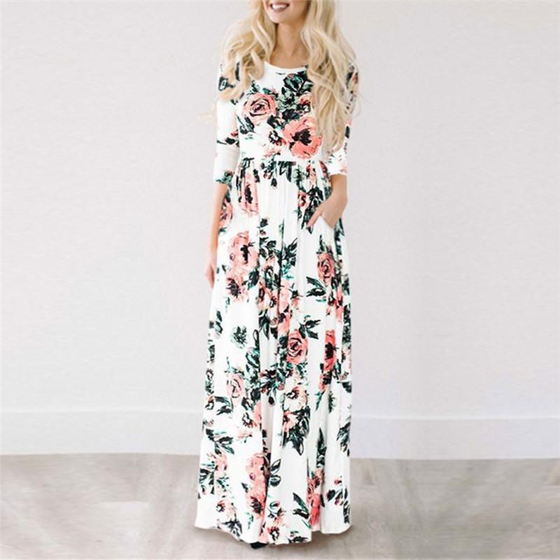 Vestido de Fiesta Estampado Mujer Verano
