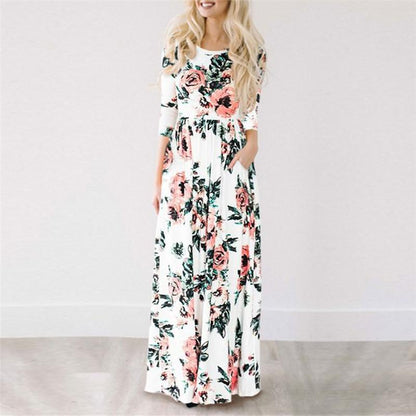 Vestido de Fiesta Estampado Mujer Verano