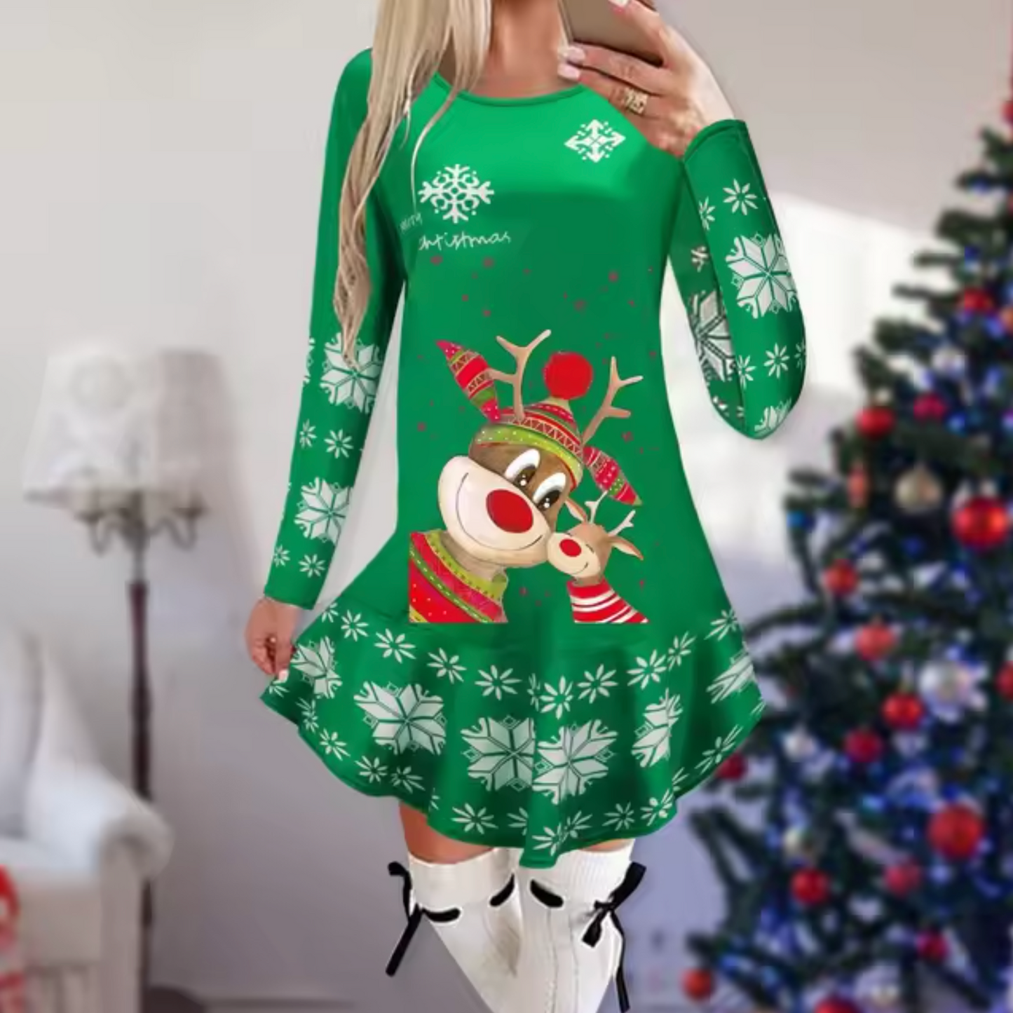 Vestido Navidad Festivo Mujer