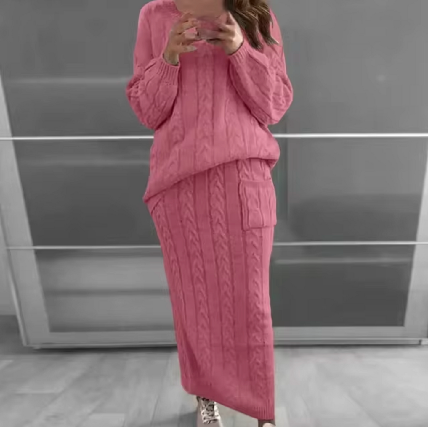 Conjunto Jersey y Falda Cálido y Chic