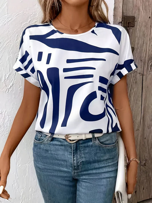 Camiseta mujer cuello redondo elegante - Vestiria