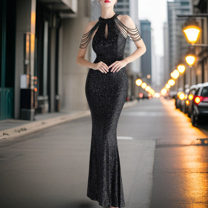 Vestido de Noche Brillante Lentejuelas Glamouroso - Vestiria