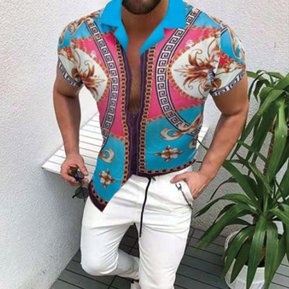 Camisa Hombre Estampada Verano Clásica
