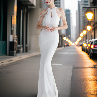 Vestido de Noche Brillante Lentejuelas Glamouroso