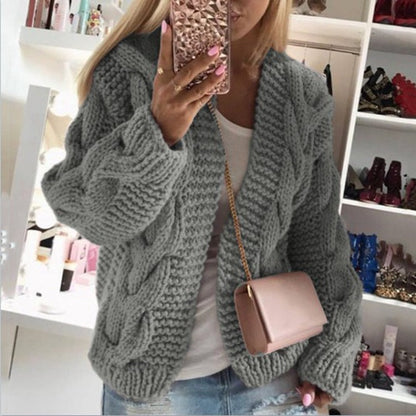 Chaquetón de punto suave para mujer