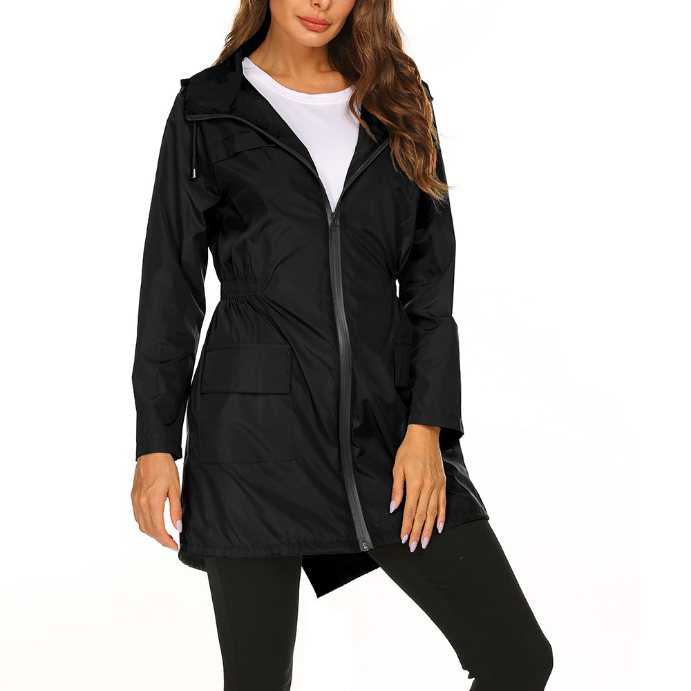 Chaqueta agua impermeable mujer capucha cortaviento - Vestiria