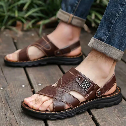 Sandalias cómodas de cuero para hombre