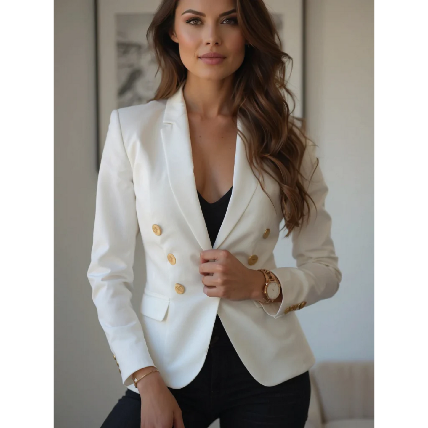 Chaqueta Mujer Algodón Elegante Clásica