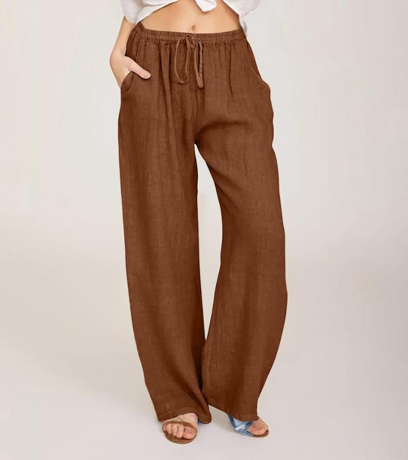 Pantalones Mujer Cintura Alta y Rectos Ligeros