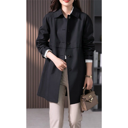Abrigo Mujer Clásico Elegante Cierre Simple