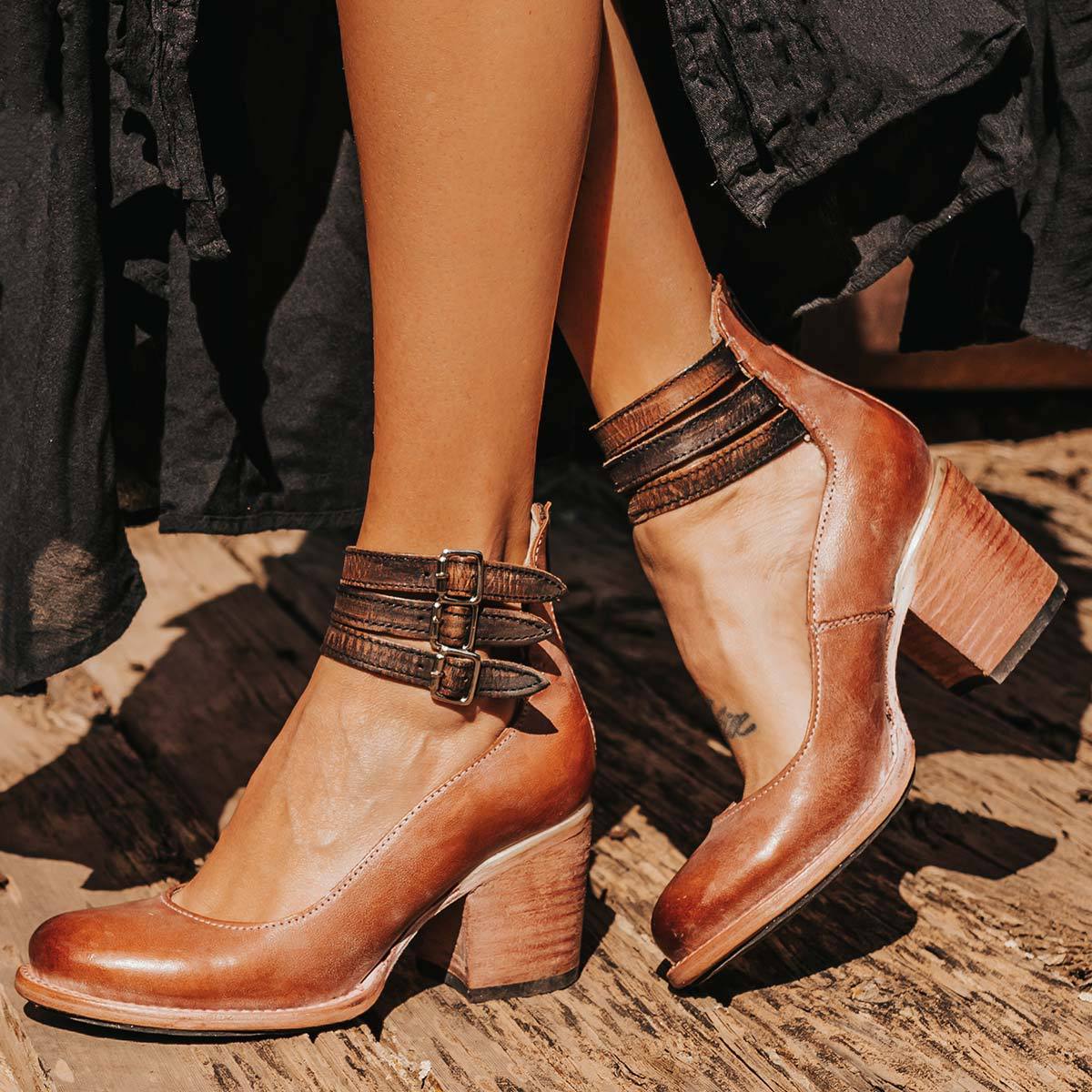 Zapatos Tacón Cuero Elegantes