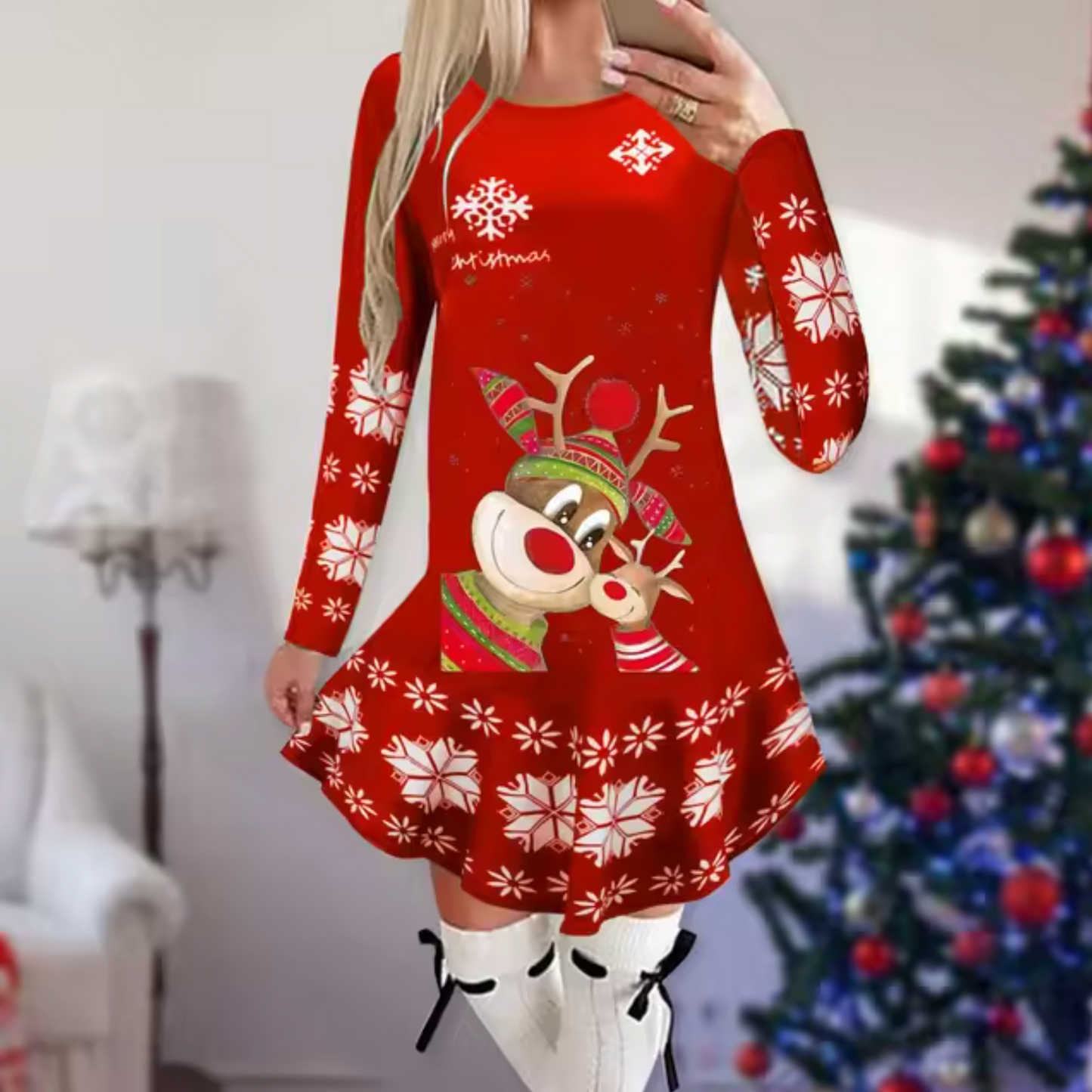 Vestido Navidad Festivo Mujer
