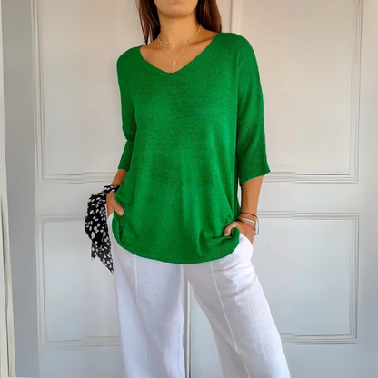 Jersey Mujer Cuello V Relajado