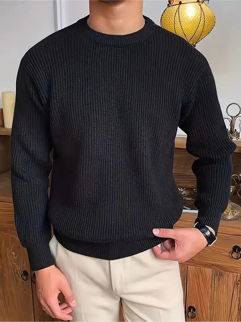 Sudadera Hombre Punto Grueso Cuello Redondo