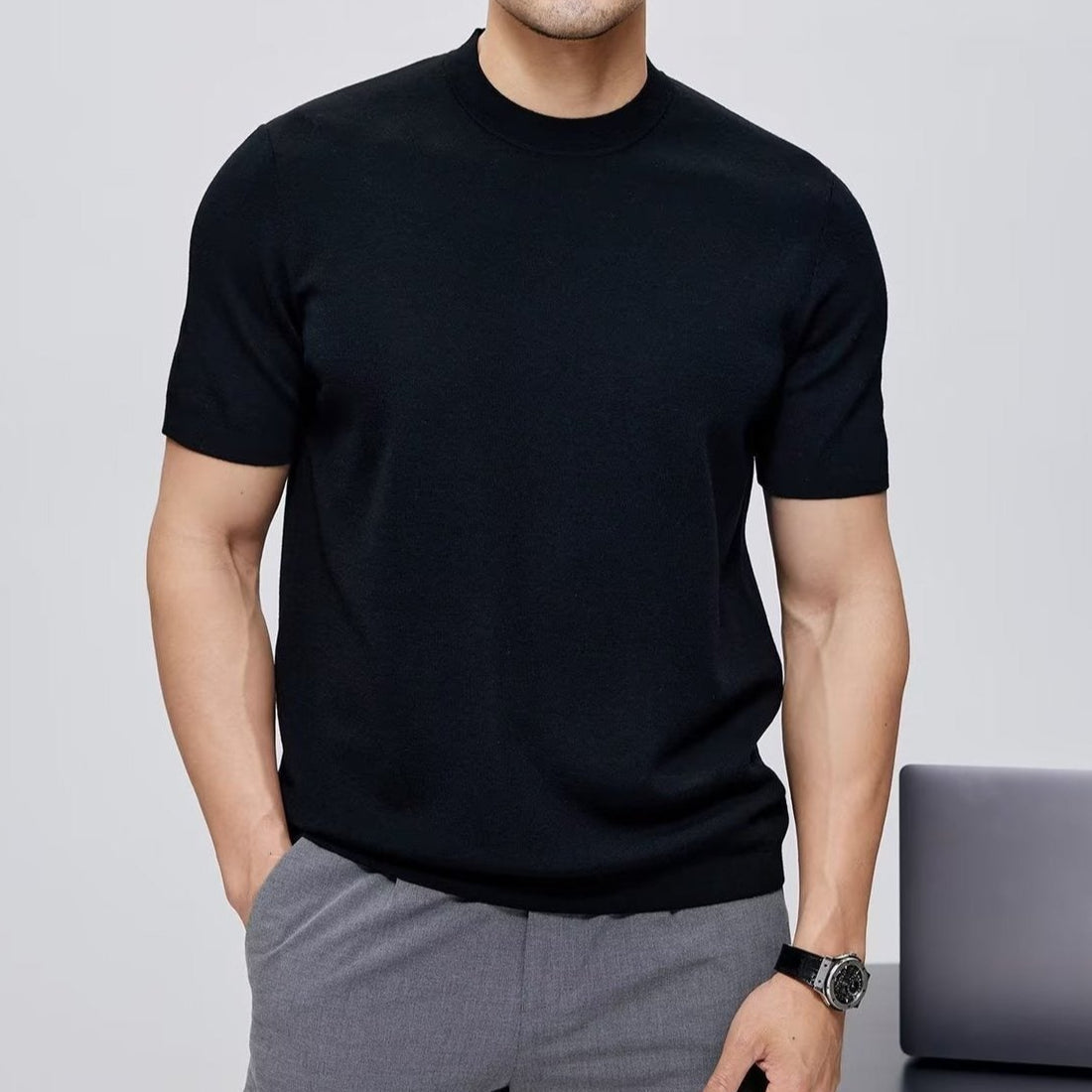 Camiseta Hombre Algodón Suave Cuello Redondo Clásica - Vestiria