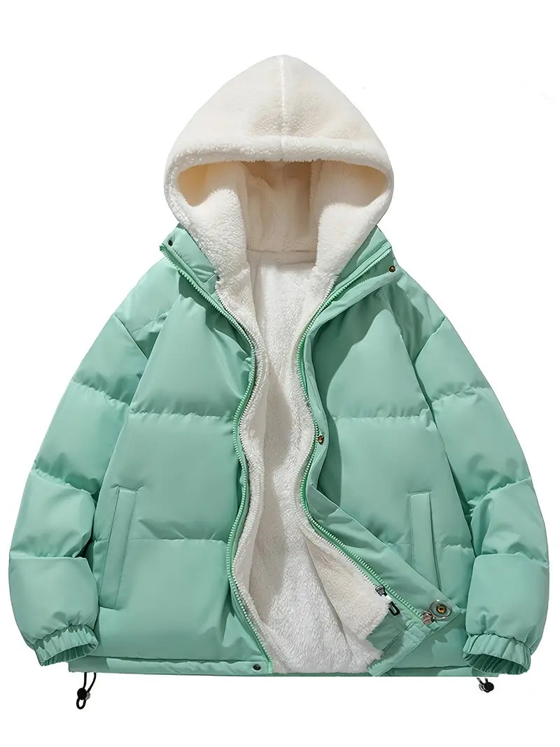 Abrigo Puffer Invierno Mujer Con Capucha
