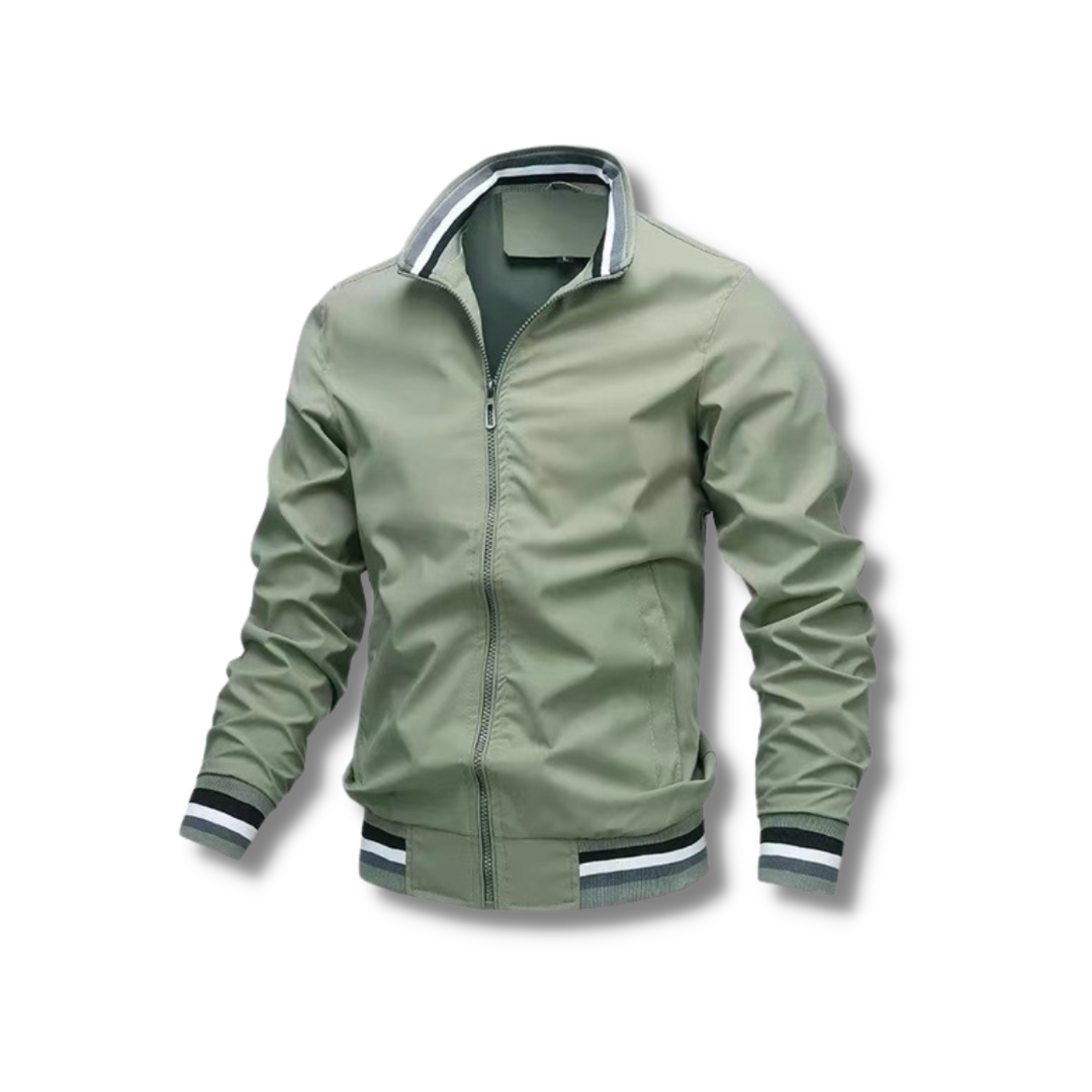 Chaqueta Hombre Cremallera Detalles Contraste Deportiva