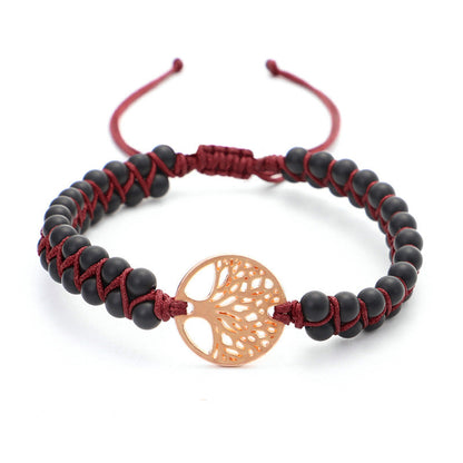 Pulsera Yoga Natural con Dije Árbol de la Vida