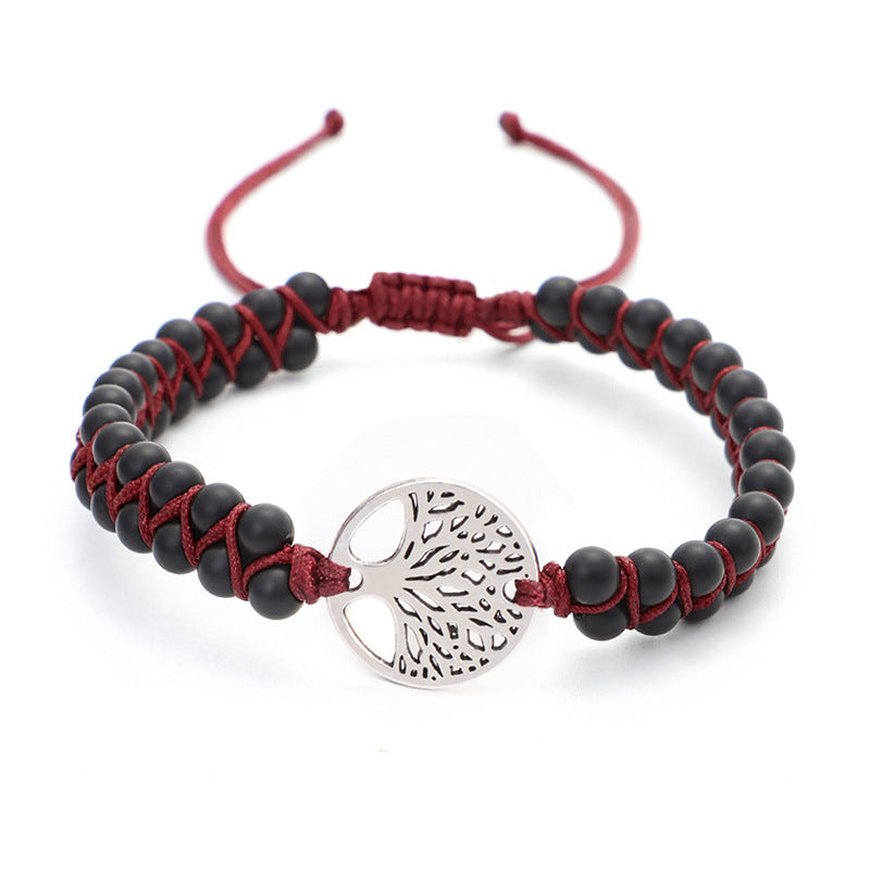 Pulsera Yoga Natural con Dije Árbol de la Vida