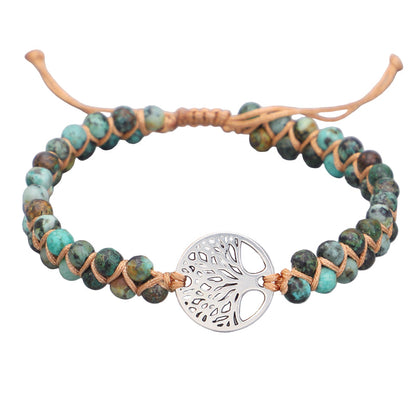 Pulsera Yoga Natural con Dije Árbol de la Vida