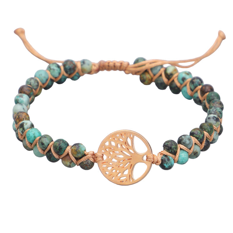 Pulsera Yoga Natural con Dije Árbol de la Vida