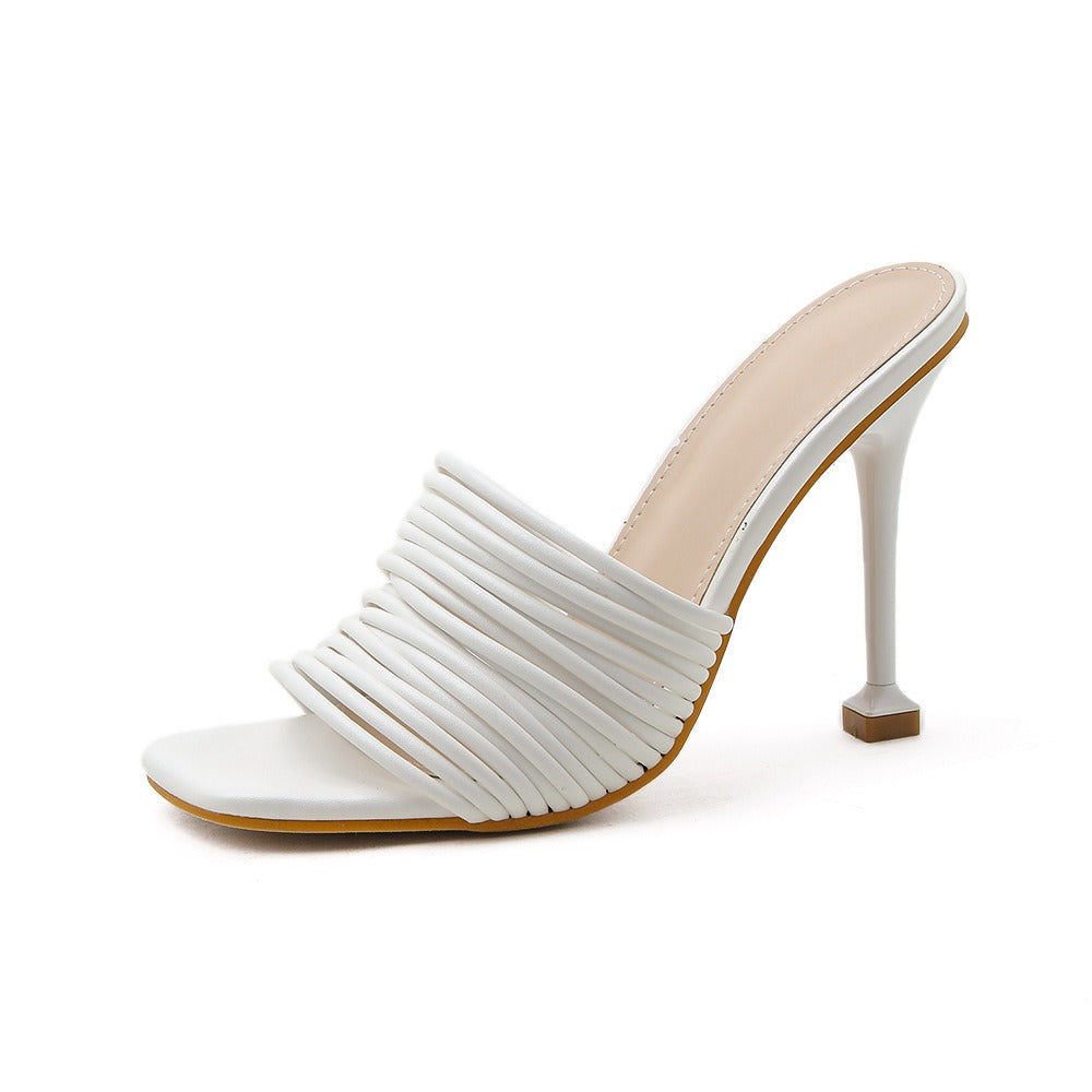 Sandalias de tacón Mujer con Tiras Suaves y Elegantes
