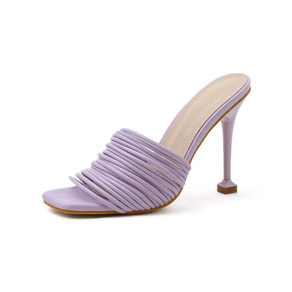 Sandalias de tacón Mujer con Tiras Suaves y Elegantes
