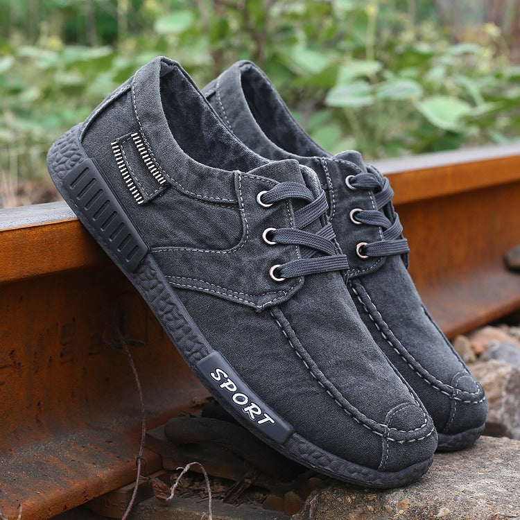 Zapatillas deportivas hombre lona cómodas y resistentes - Vestiria