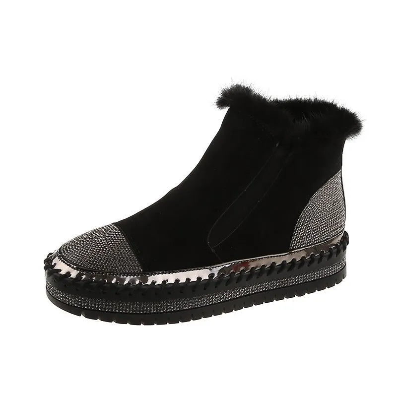 Zapatos Invierno de Terciopelo Brillante