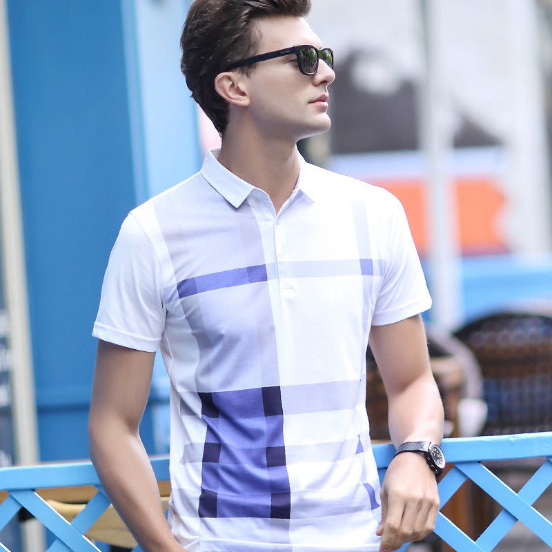 Polo Hombre Cuadros Estilo Urbano