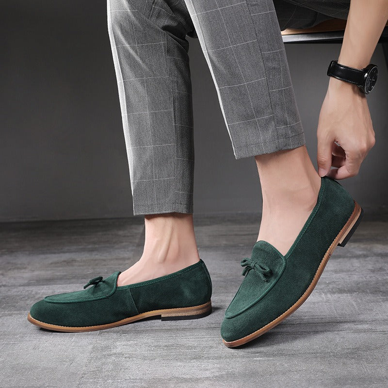 Mocasines Hombre Cuero Genuino Lazo Elegante