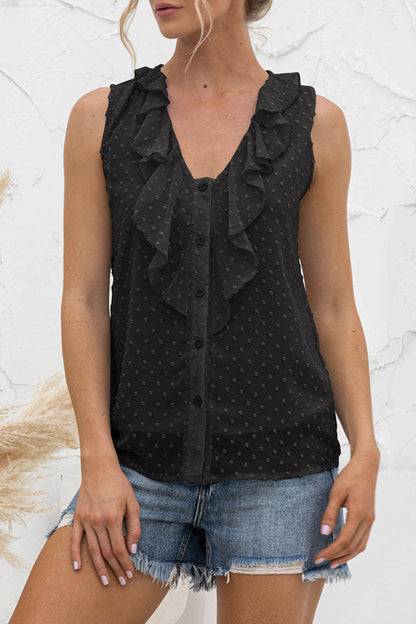 Top sin mangas cuello en V elegante - Vestiria