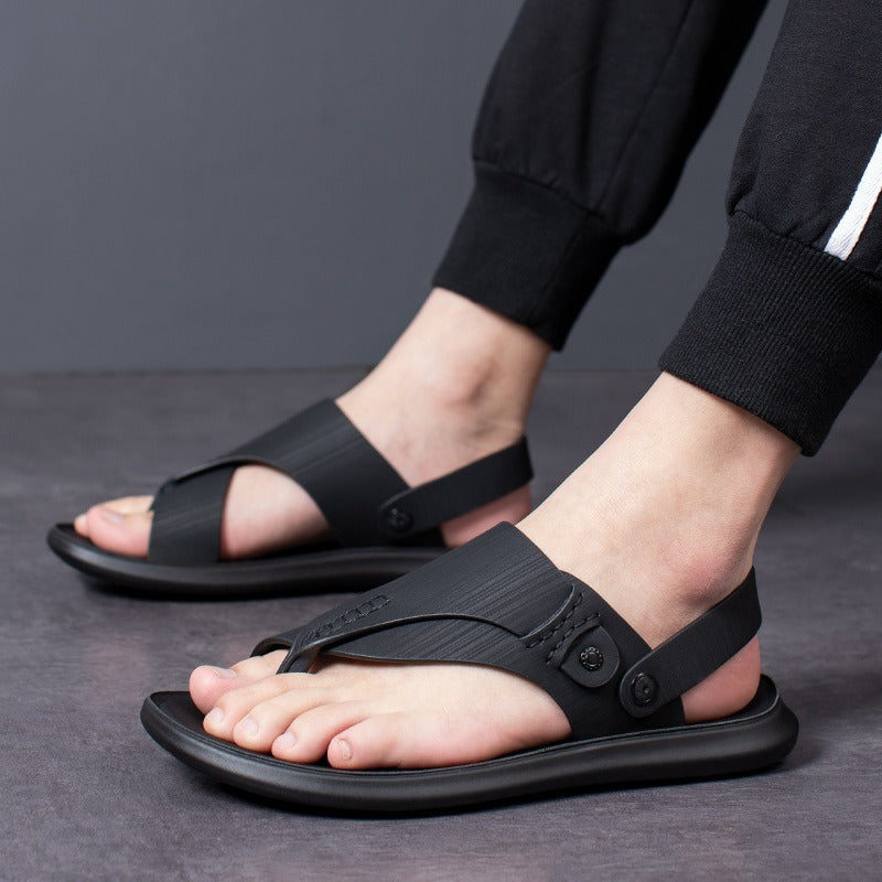 Sandalias Hombre Sintéticas Entrelazadas Cómodas - Vestiria